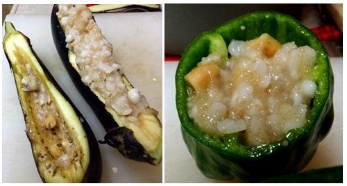 雑穀を詰める