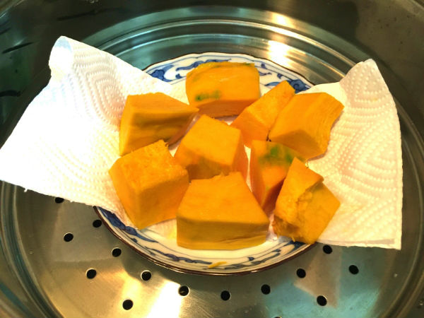 かぼちゃを蒸す
