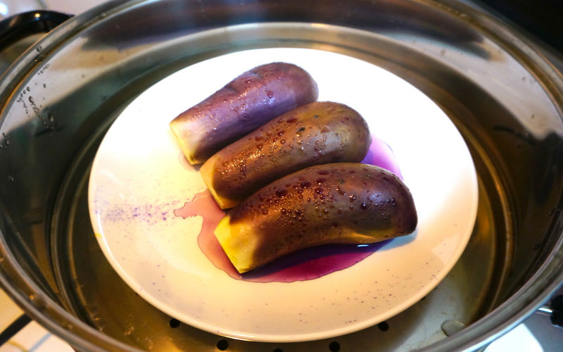 蒸しなす